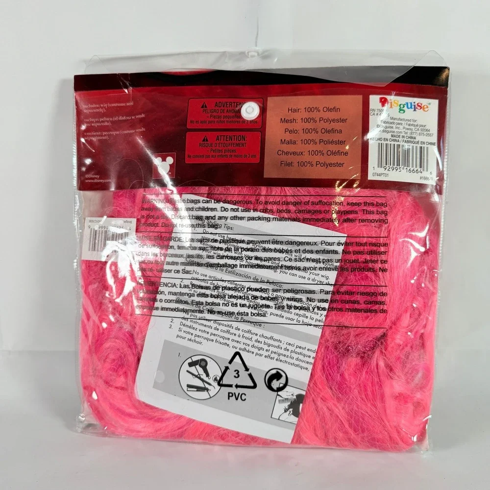 Disney Descendants Rise of Red Bridget Wig Pink Costume Girls Child Disguise